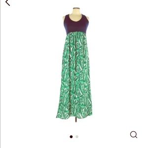 NWT razor back navy and leaf green dress